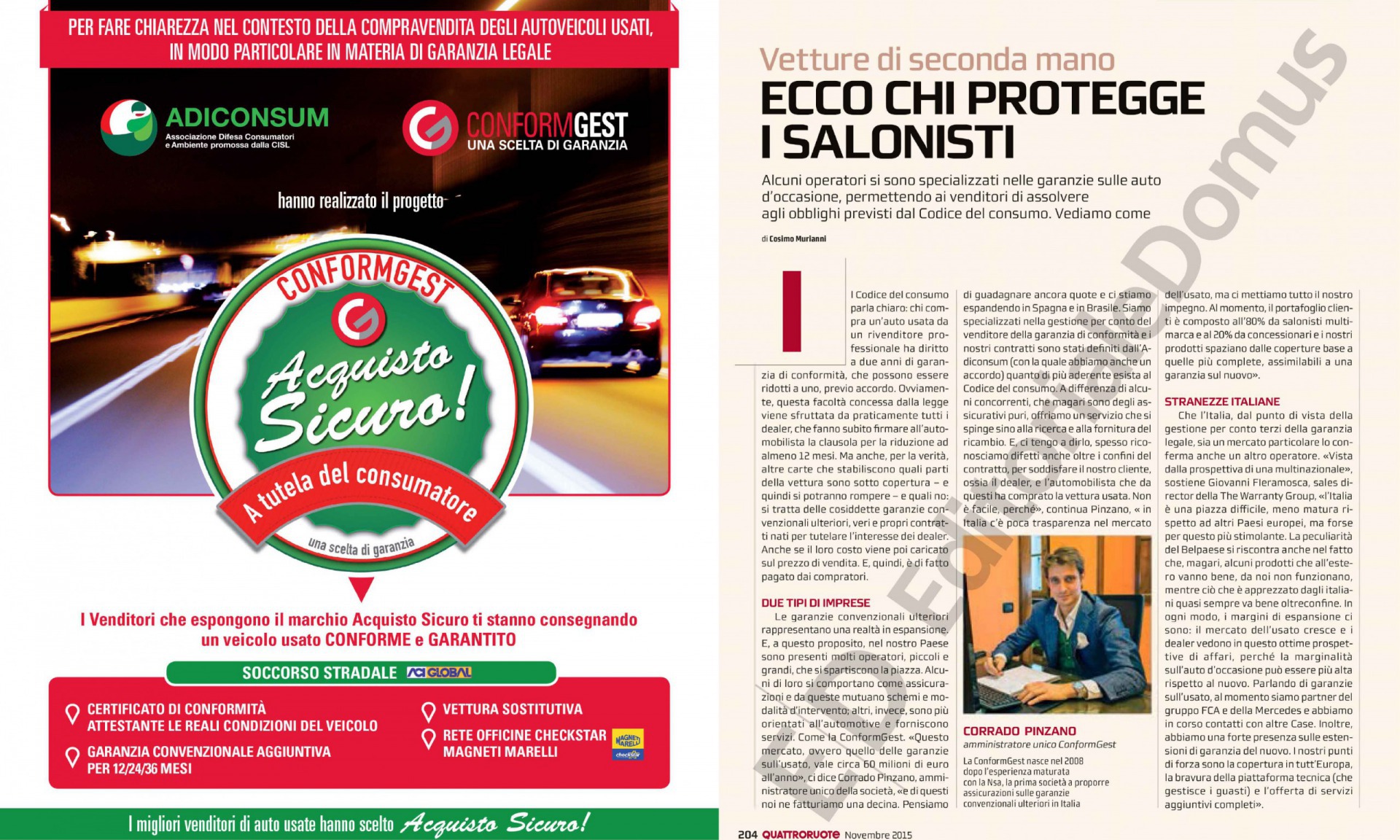 ConformGest su Quattroruote | Conformgest